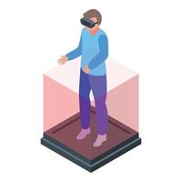 Cube vr platform icon isometric vector. Virtual reality vector