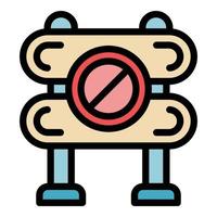 Stop barrier icon color outline vector