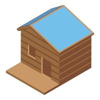 Park dog house icon isometric vector. Kennel puppy vector