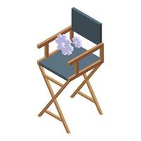 Vlogger creator chair icon isometric vector. Social podcast vector