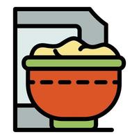 Cereal flakes icon color outline vector