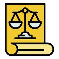 Prosecutor document icon color outline vector