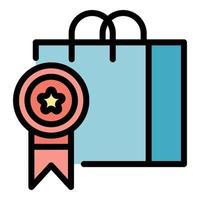 Shop bag product review icon color outline vector