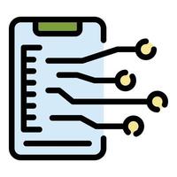 Smartphone communication scheme icon color outline vector