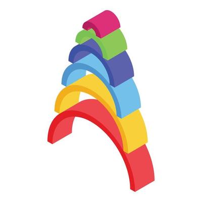 Montessori block icon isometric vector. Toy education