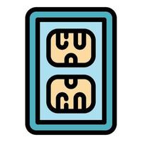 Double plug icon color outline vector