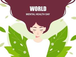 World mental health day illustration vector