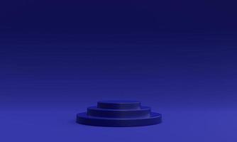 Abstract blue background. 3d rendering with podium. photo