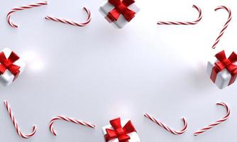 3d candy cane background. 3d rendering. photo
