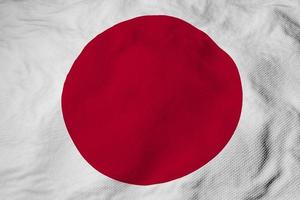 Waving Japanese flag in 3D rendering photo