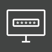 System Password Line Inverted Icon vector