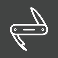 Army Knife Line Inverted Icon vector