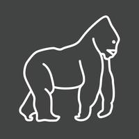 Gorilla Line Inverted Icon vector