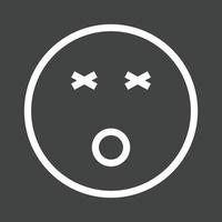 Dizzy Line Inverted Icon vector