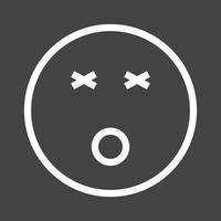 Dizzy Line Inverted Icon vector