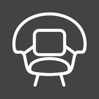 Stylish Chair Line Inverted Icon vector