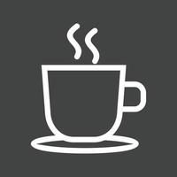 Hot Tea Line Inverted Icon vector