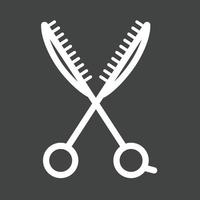 Scissors IV Line Inverted Icon vector