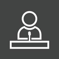 Guest Speaker Line Inverted Icon vector
