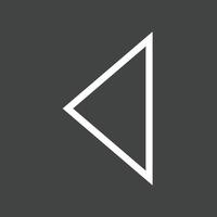 Triangle Arrow Left Line Inverted Icon vector