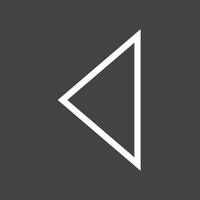 Triangle Arrow Left Line Inverted Icon vector