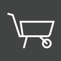 Garden Cart Line Inverted Icon vector