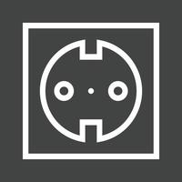 Socket Line Inverted Icon vector