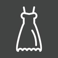 icono de línea de vestido de novia invertida vector