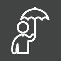 Holding umbrella Line Inverted Icon vector