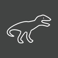 icono de línea invertida de dinosaurio vector