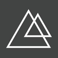 Two Triangles Line Inverted Icon vector