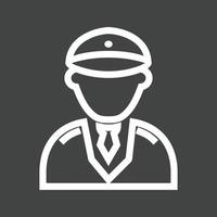 Pilot Line Inverted Icon vector