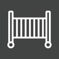 Baby Cot Line Inverted Icon vector