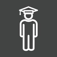 Student Standing Line Inverted Icon vector