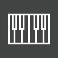 Piano Keyboard Line Inverted Icon vector