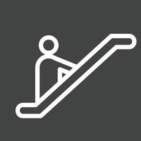 icono de línea de escalera mecánica invertida vector