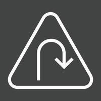 U - turn Line Inverted Icon vector