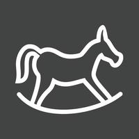 Rocking horse Line Inverted Icon vector