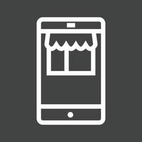 Mobile Shopping Line Inverted Icon vector