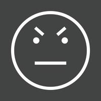 Angry Line Inverted Icon vector