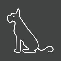 Dog Line Inverted Icon vector