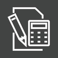 Calculations Line Inverted Icon vector