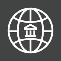 Global Banks Line Inverted Icon vector