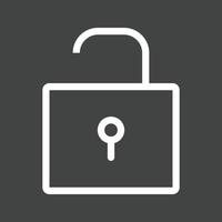 Open Lock I Line Inverted Icon vector