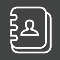 Address Book Line Inverted Icon vector