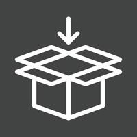 Add to Package Line Inverted Icon vector