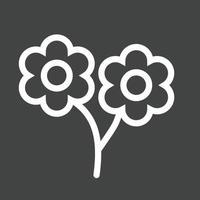 Small flowers Line Inverted Icon vector