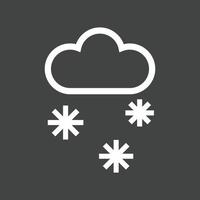 icono de línea invertida nevando vector