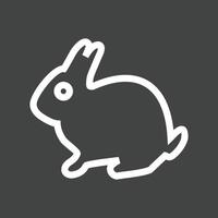 Pet Rabbit Line Inverted Icon vector