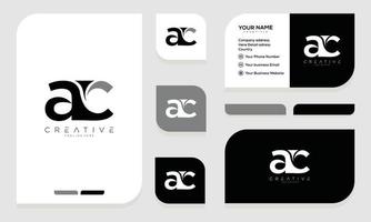 Initial letter c a letter logo design and business card vector